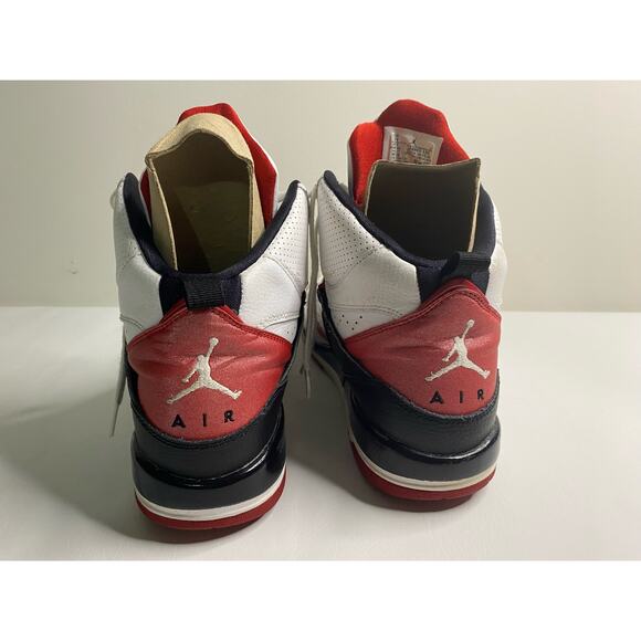 JORDAN Flight 45 High 7Y White/Red-Black 524865-130 Used Good Condition - Picture 3 of 6